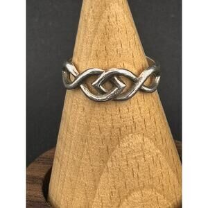 Vintage Sterling Silver Celtic Knot Band Ring Sz 5.5 2g